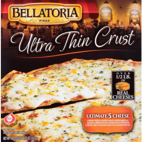 Bellatoria Pizza, Ultra Thin Crust, Ultimate 5 Cheese