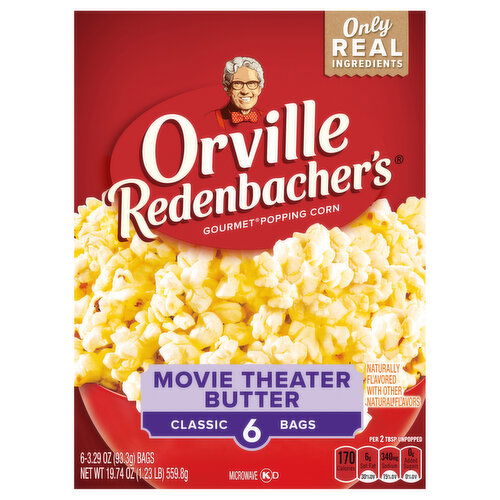 Orville Redenbacher's Gourmet Movie Theater Butter Popping Corn - 6 Each