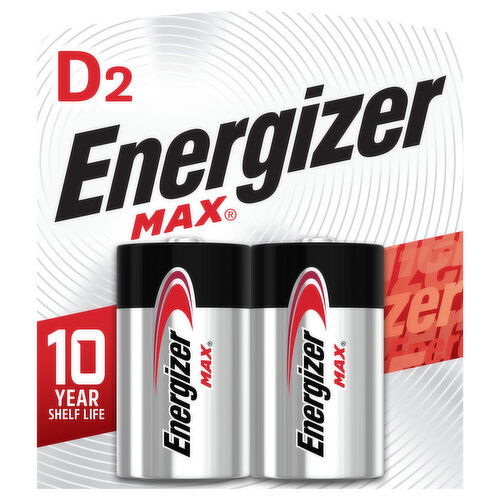 Energizer Batteries, Alkaline, D