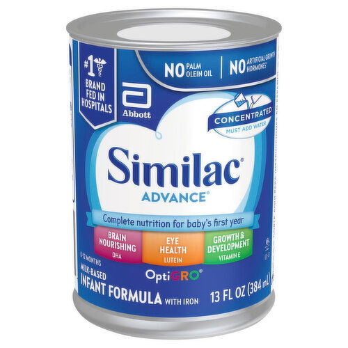 Similac Infant Formula with Iron, Milk-Based, OptiGro, 0-12 Months