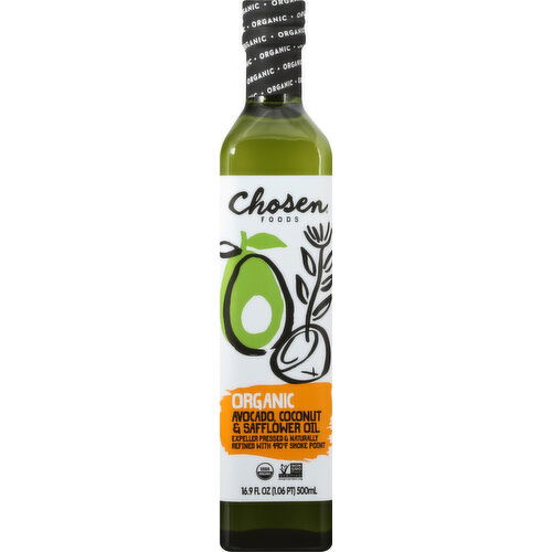 Chosen Foods Oil, Organic, Avocado, Coconut & Safflower