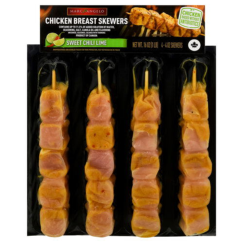 Marcangelo Chicken Breast Skewers, Sweet Chili Lime