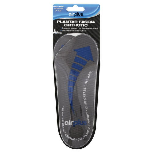 Airplus Insoles, Plantar Fascia Orthotic, 7-12, Men's