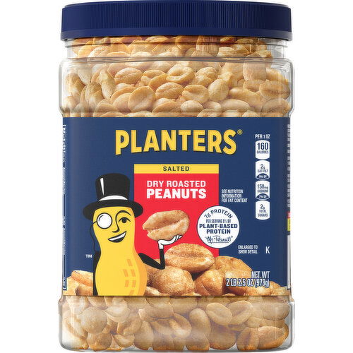 Planters Peanuts, Dry Roasted, Salted