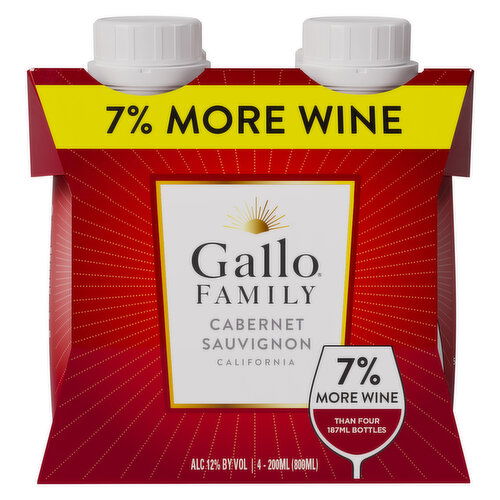 Gallo Family Vineyards Cabernet Sauvignon Red Wine 200ml 4pk - 200 Milliliter