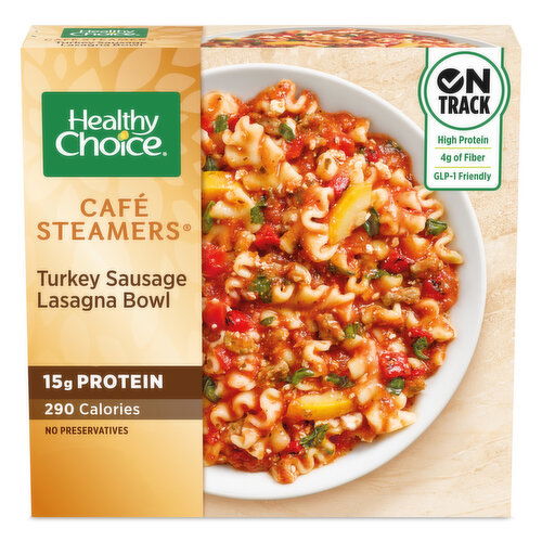 Healthy Choice Café Steamers Turkey Sausage Lasagna Bowl Frozen