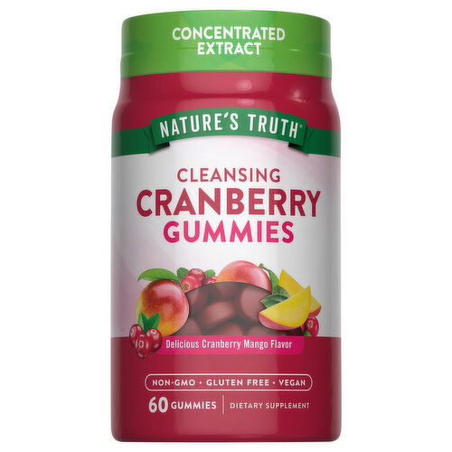 Nature's Truth Delicious Cranberry Mango Flavor Gummies Cleansing Cranberry - 60 Each