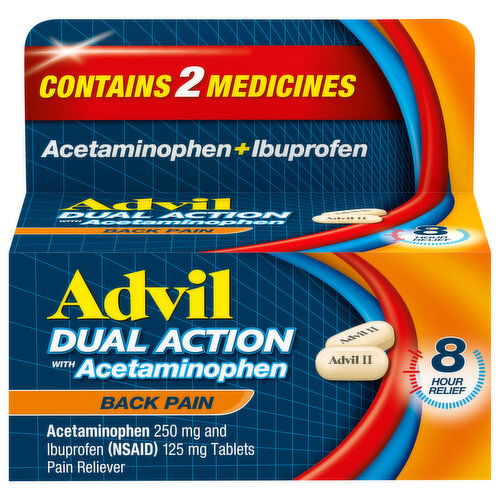 Advil Dual Action with Acetaminophen Back Pain - 72 Each
