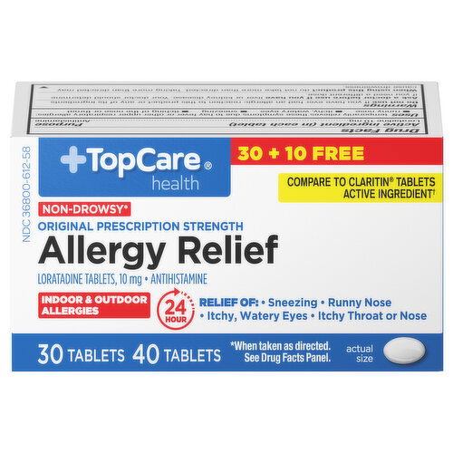TopCare Allergy Relief, Original Prescription Strength, 10 mg, Tablets