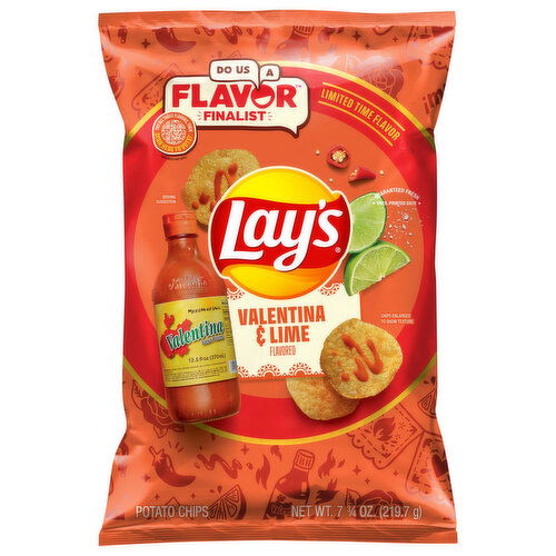 Lay's Potato Chips, Valentina & Lime Flavored - 7.75 Ounce