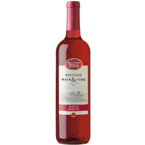 Beringer Main & Vine White Merlot California Rose Wine, 750 ml    