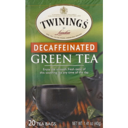 Twinings Green Tea, Naturally Decaffeinated, Bags