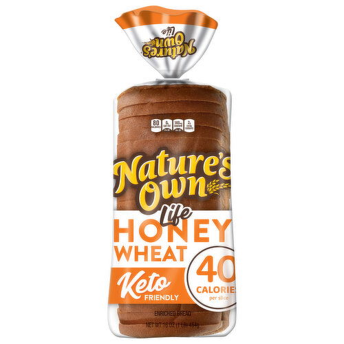 Nature's Own Nature's Own Life Honey Wheat 40 Calories Per Slice Keto Friendly Bread 16 oz Loaf