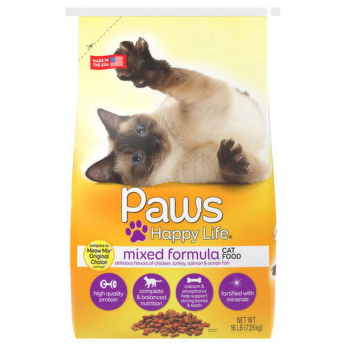 Paws Happy Life Cat Food, Mixed Formula