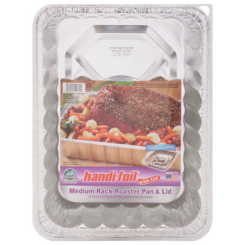 Handi-Foil Pan & Lid, Rack Roaster, Medium