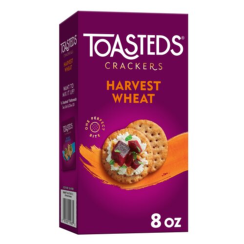 Toasteds Crackers, Harvest Wheat - 8 Ounce