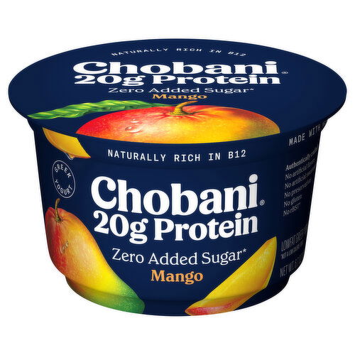 Chobani Yogurt, Lowfat, Zero Added Sugar, Greek, Mango