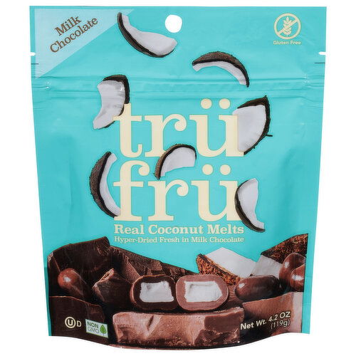 Tru Fru Coconut Melts, Real, Milk Chocolate