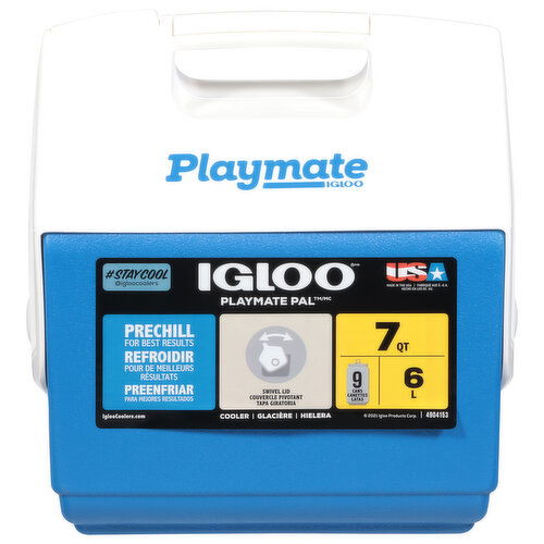 Igloo Cooler, Blue/White, 7 Quart - 1 Each