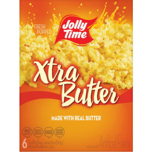 Jolly Time Popcorn, Microwave, Xtra Butter