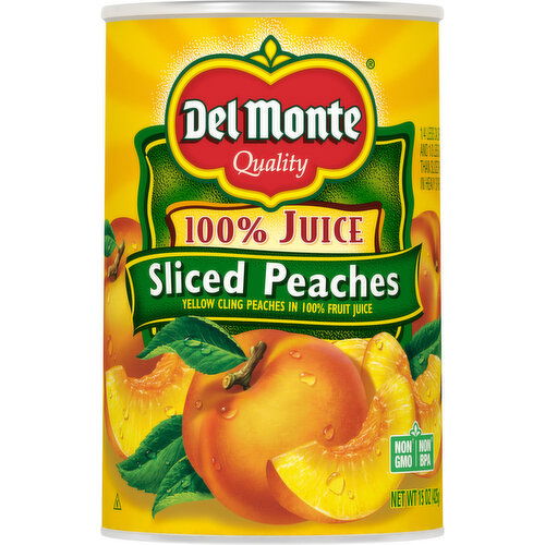 Del Monte Sliced Peaches, 100% Juice