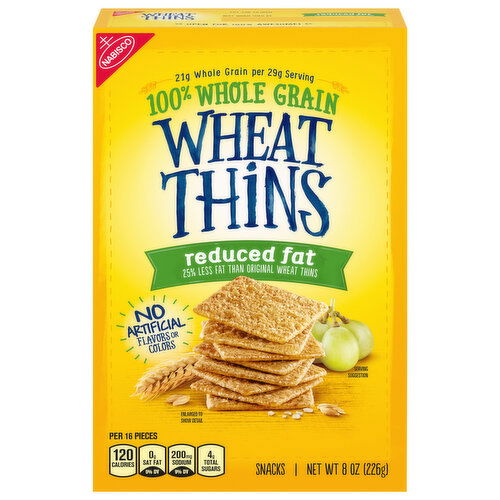 WHEAT THINS Reduced Fat Snacks, Whole Grain Wheat Crackers, Snack Crackers