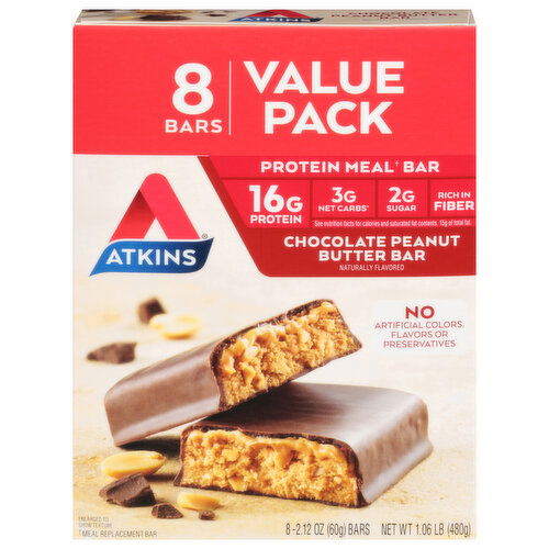 Atkins Meal Bar, Chocolate Peanut Butter, Value Pack