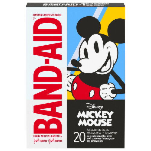 Band-Aid Adhesive Bandages, Disney Mickey Mouse, Assorted Sizes