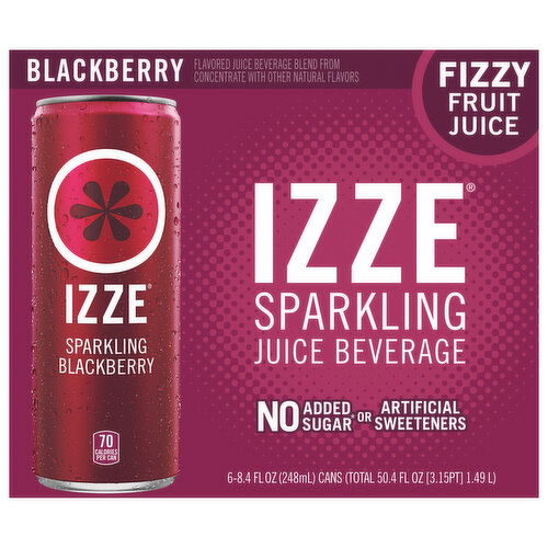 Izze Juice Beverage, Sparkling, Blackberry