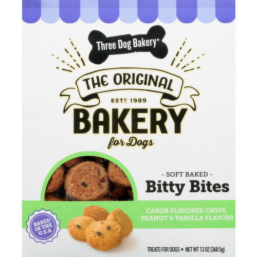 Three Dog Bakery Treats for Dogs, Bitty Bites, Soft Baked