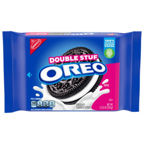 OREO OREO Double Stuf Chocolate Sandwich Cookies, 15.35 oz