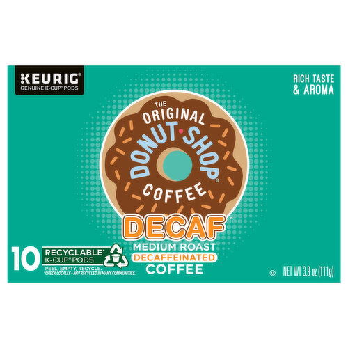 The Original Donut Shop Coffee, Medium Roast, Decaf, K-Cup Pods