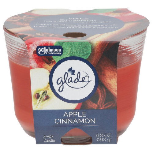 Glade Candle, 3 Wick, Apple Cinnamon