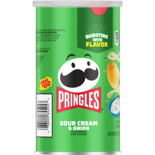 Pringles Potato Crisps, Sour Cream & Onion Flavored, Grab N' Go