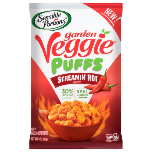 Sensible Portions Garden Veggie Puffs, Baked, Screamin' Hot Flavored