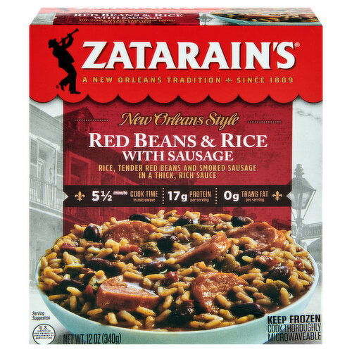 Zatarain's Frozen Red Bean And Rice With Sausage