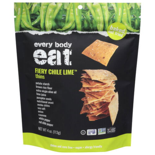 Every Body Eat Thins, Fiery Chile Lime - 4 Ounce