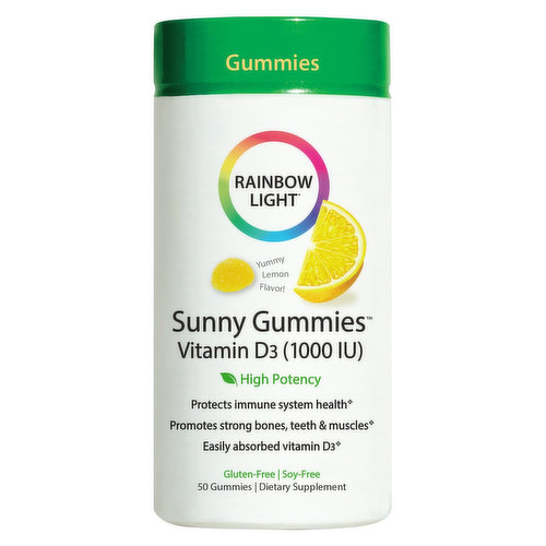 Rainbow Light Vitamin D3, 1000 IU, Gummies, Yummy Lemon Flavor!