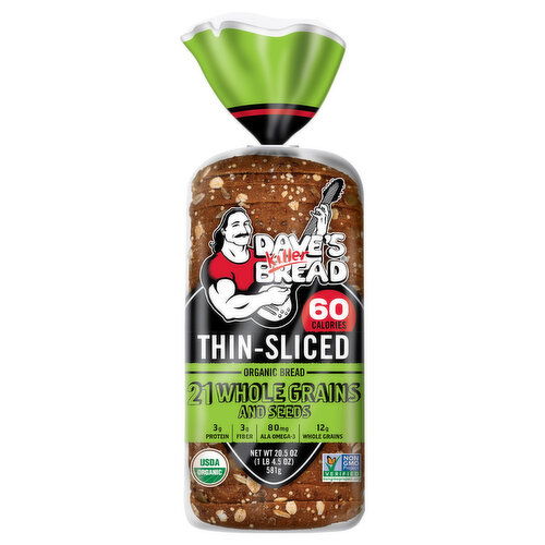 Dave's Killer Bread Thin-Sliced Organic 21 Whole Grain and Seeds Bread - 20.5 Ounce