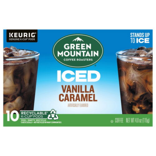 Green Mountain Coffee Roasters Coffee, Iced, Vanilla Caramel, K-Cup Pods