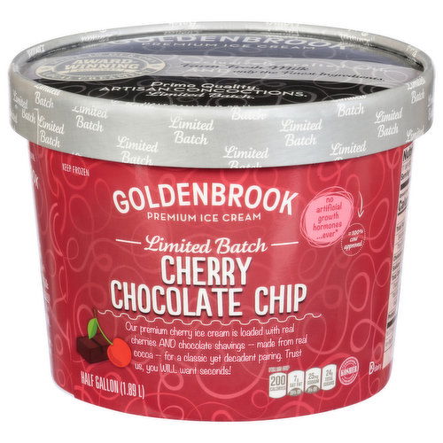 Goldenbrook Ice Cream, Premium, Limited Batch, Cherry Chocolate Chip