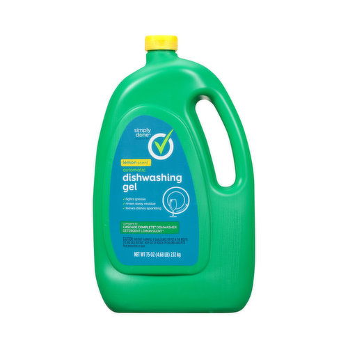 Simply Done Dishwashing Gel, Automatic, Lemon Scent