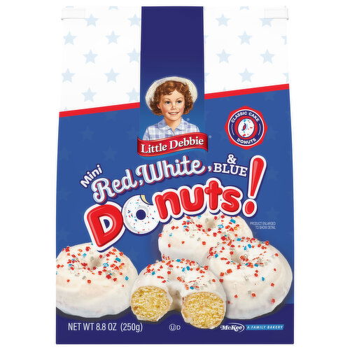 Little Debbie Red, White, & Blue Classic Cake Mini Donuts - 8.8 Ounce
