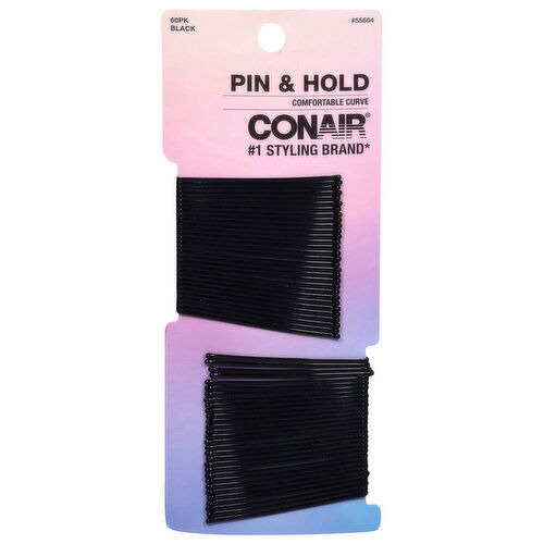 Conair Black Comfortable Curve Pin & Hold - 60 Each