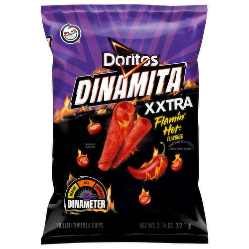 Doritos Tortilla Chips, Rolled, Xxtra Flamin' Hot Flavored - 3.25 Ounce
