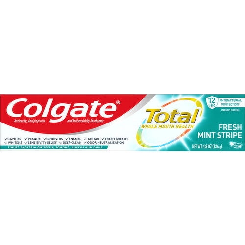 Colgate Toothpaste, Fresh Mint Stripe, Gel