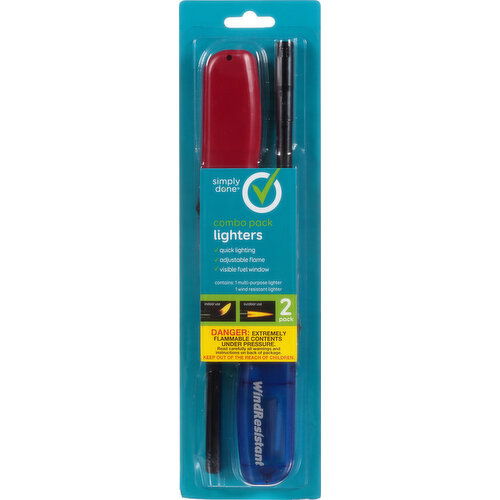 Simply Done Lighters, Combo Pack, 2 Pack