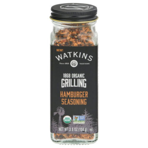 Watkins Seasoning, Organic, Hamburger, Grilling - 3.6 Ounce