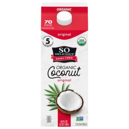 So Delicious Dairy Free Coconutmilk, Organic, Original, Coconut