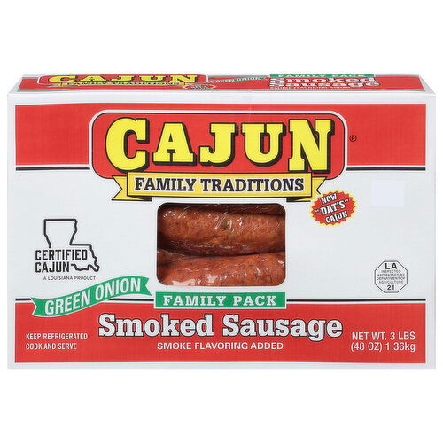 Cajun Sausage, Smoked, Green Onion, Family Pack